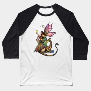 Dragon's Orbs Fairy and Dragon Art Baseball T-Shirt